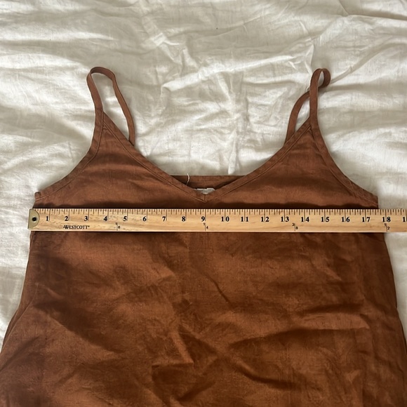 Not Perfect Linen Langley slip dress S/M toast - Picture 4 of 6